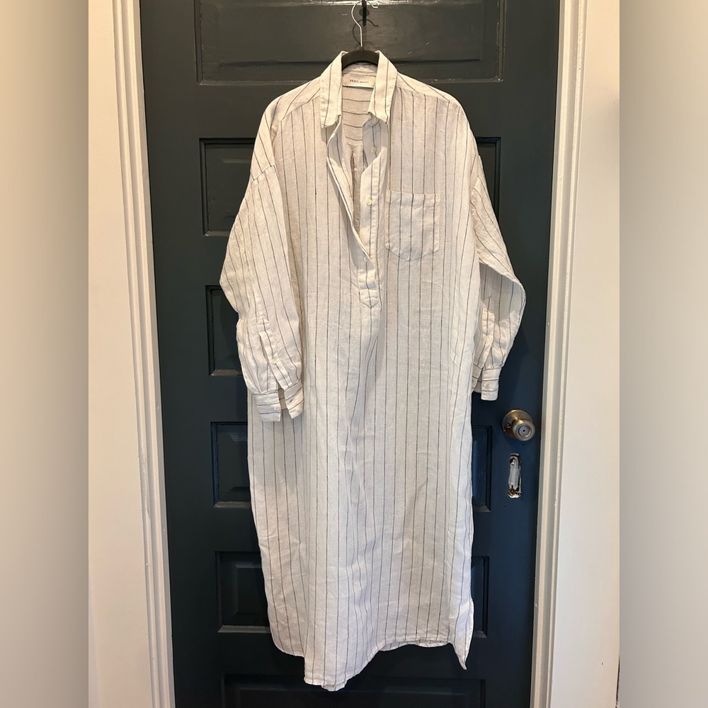 Skall Studio Ivy Striped Linen Shirtdress size Small